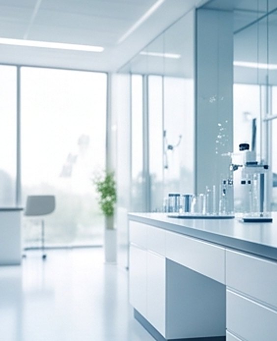 Espacio de trabajo científico con luz natural